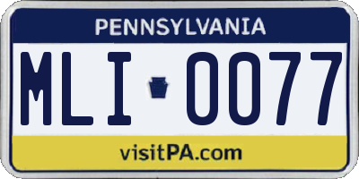 PA license plate MLI0077