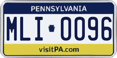 PA license plate MLI0096
