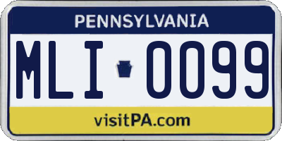 PA license plate MLI0099
