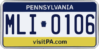 PA license plate MLI0106