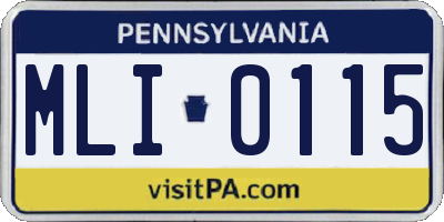 PA license plate MLI0115