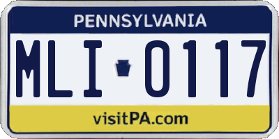 PA license plate MLI0117