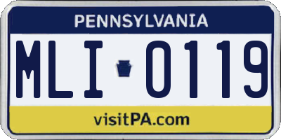 PA license plate MLI0119
