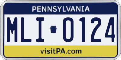 PA license plate MLI0124