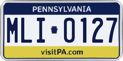 PA license plate MLI0127