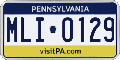 PA license plate MLI0129