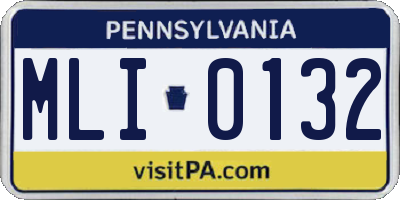 PA license plate MLI0132