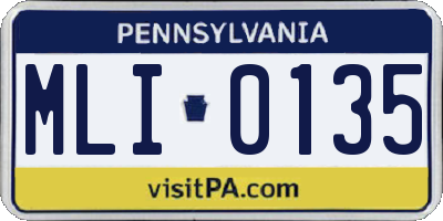 PA license plate MLI0135