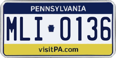 PA license plate MLI0136