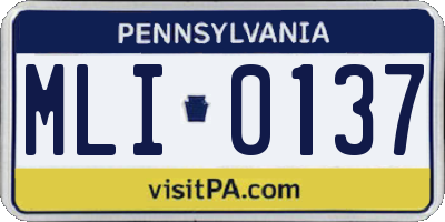 PA license plate MLI0137