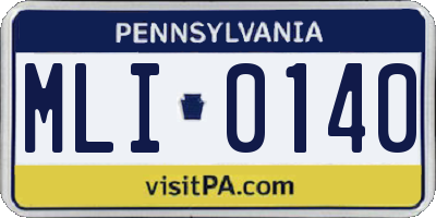 PA license plate MLI0140