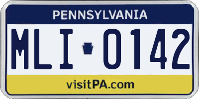 PA license plate MLI0142