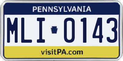 PA license plate MLI0143