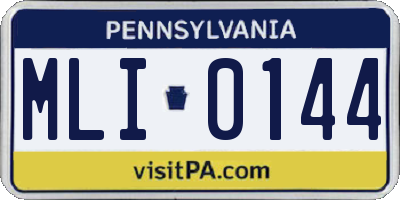 PA license plate MLI0144