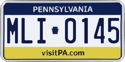 PA license plate MLI0145
