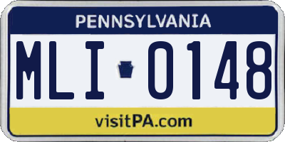 PA license plate MLI0148