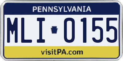 PA license plate MLI0155