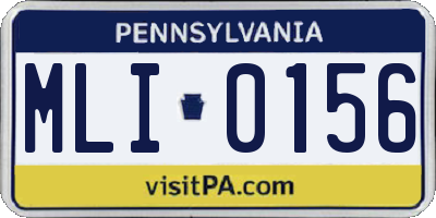 PA license plate MLI0156