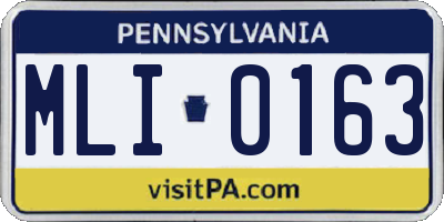 PA license plate MLI0163