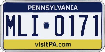 PA license plate MLI0171