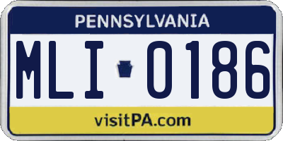 PA license plate MLI0186