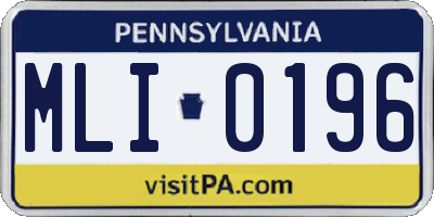 PA license plate MLI0196