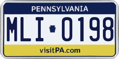 PA license plate MLI0198