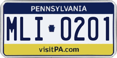 PA license plate MLI0201