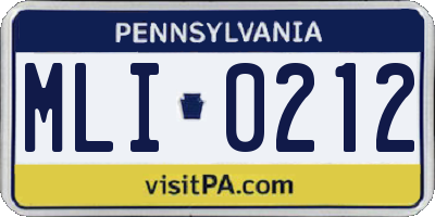 PA license plate MLI0212