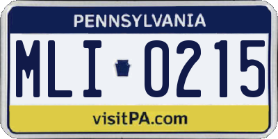 PA license plate MLI0215