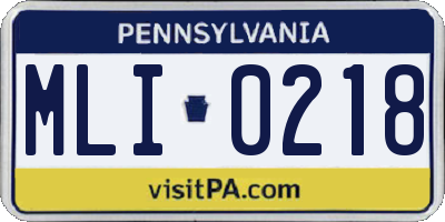 PA license plate MLI0218