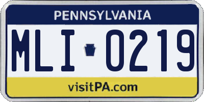 PA license plate MLI0219