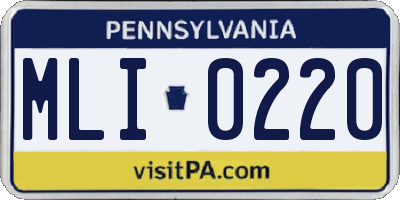 PA license plate MLI0220