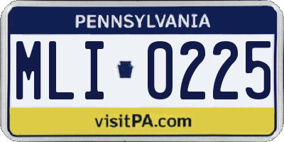 PA license plate MLI0225