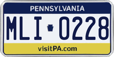 PA license plate MLI0228