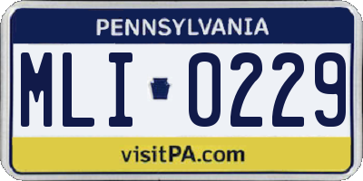PA license plate MLI0229