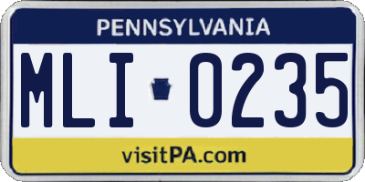 PA license plate MLI0235