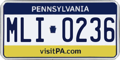 PA license plate MLI0236