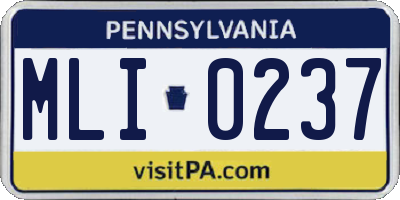 PA license plate MLI0237