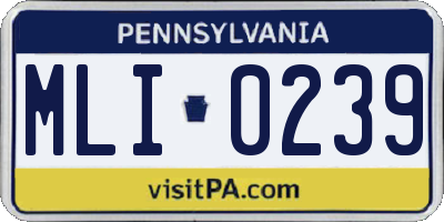 PA license plate MLI0239