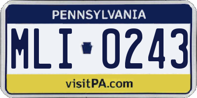 PA license plate MLI0243