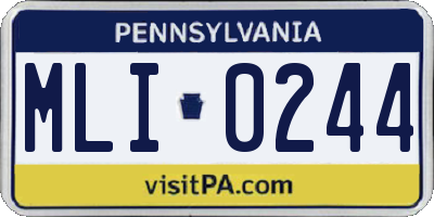 PA license plate MLI0244
