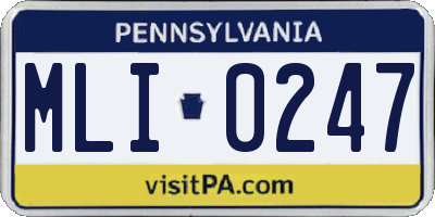 PA license plate MLI0247