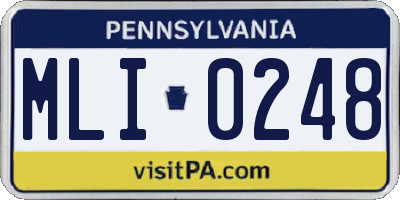 PA license plate MLI0248