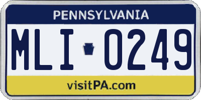 PA license plate MLI0249