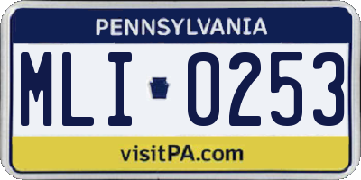 PA license plate MLI0253