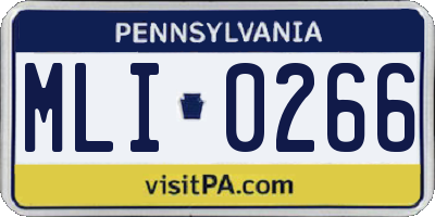 PA license plate MLI0266