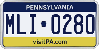 PA license plate MLI0280