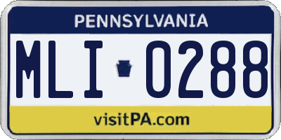 PA license plate MLI0288