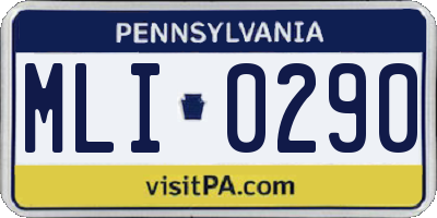 PA license plate MLI0290